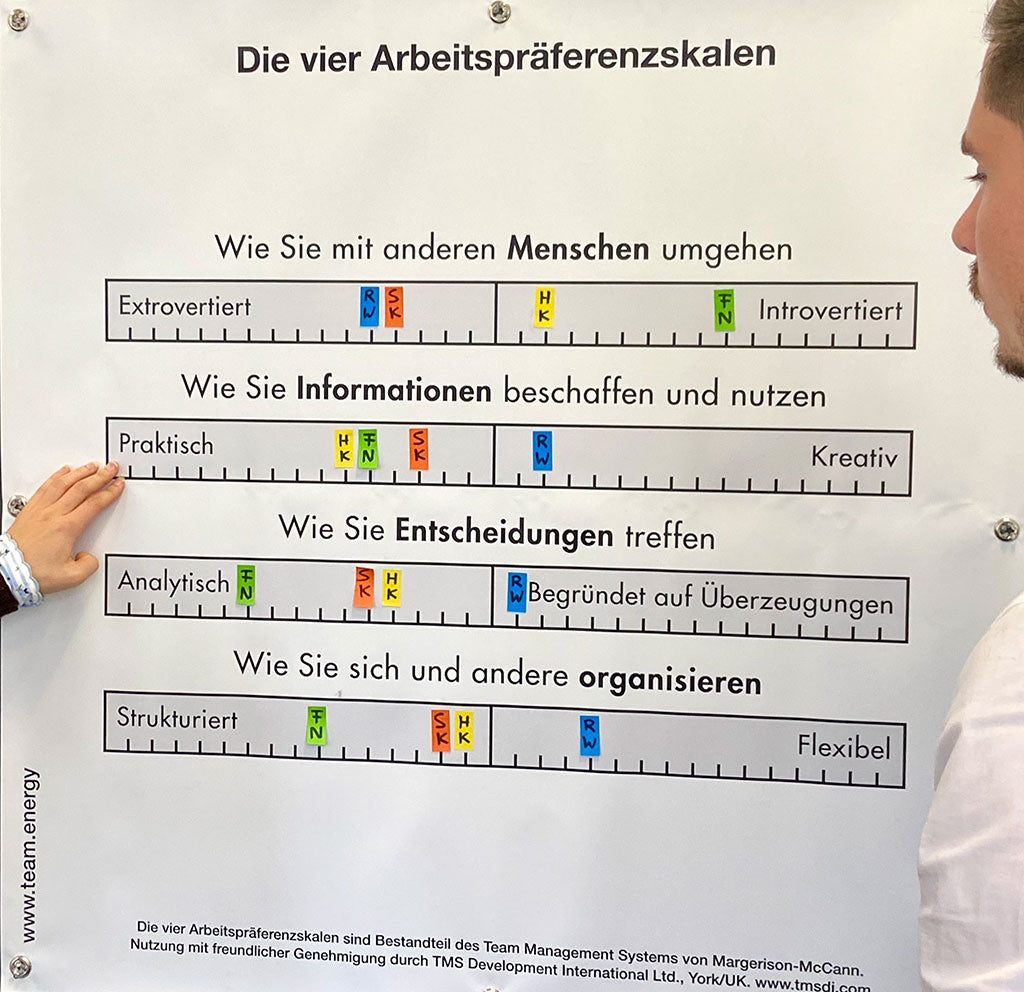 Moderationsplane Arbeitspräferenzskalen